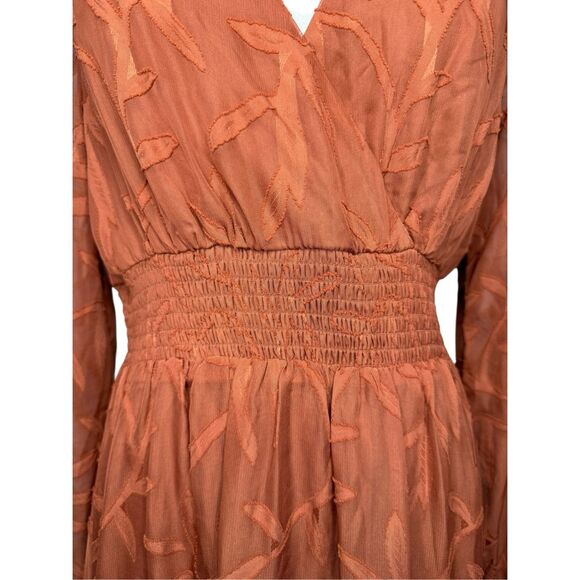 Baltic Born Women’s Large Bridget Textured Maxi Dress Rust Winter Wedding NEW - Picture 6 of 12